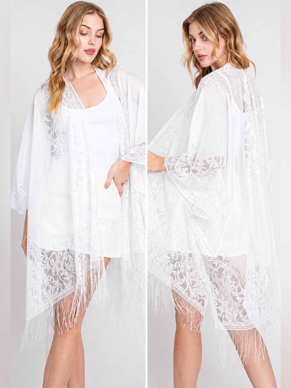 White Lace Kimono O/S (fits most)